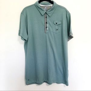Max Exchange  Lanzo Denim Polo Shirt Seafoam Green Mens XL NEW
